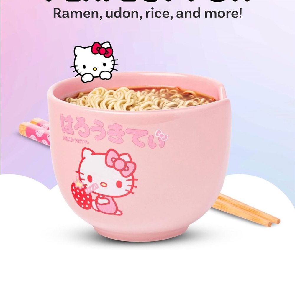Hello Kitty Strawberry Milk Ramen Bowl